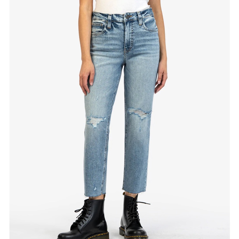 KUT From The Kloth Rachael High Rise Fab Ab Mom Raw Hem - Hypnotize Wash